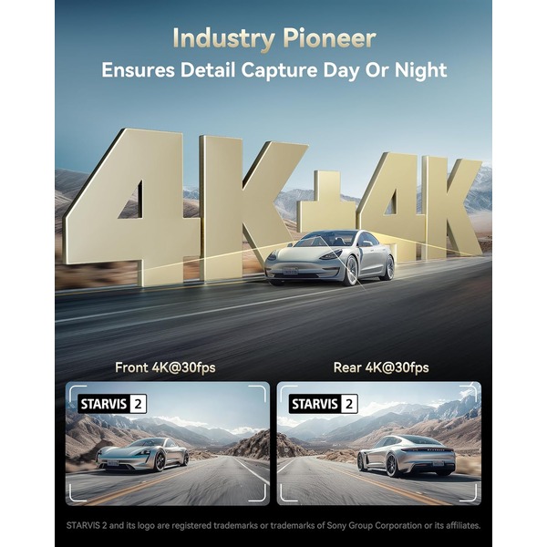 REDTIGER F77 4K Dual Channel Dash Cam - Front & Rear