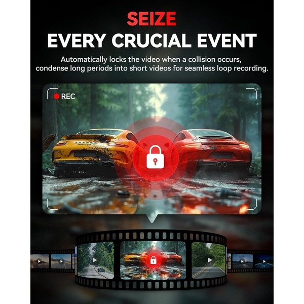 REDTIGER F4 4K Dash Cam Front - 2160P UHD Touch Screen, Voice Control