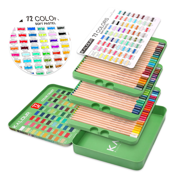 KALOUR 74 Pastel Color Pencil Tin Box Set - Perfect for Artists