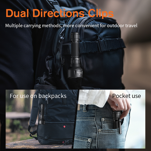 SUPERFIRE C16 Tactical Flashlight - 2700 Lumens, 40W Power, Type-C