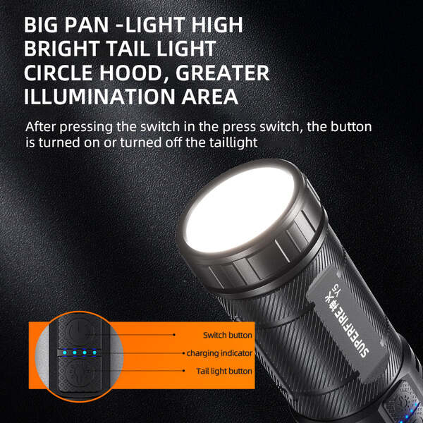 SUPERFIRE Y5 Power Bank Flashlight Torch 1200 Lumens 800 Meters Long Range