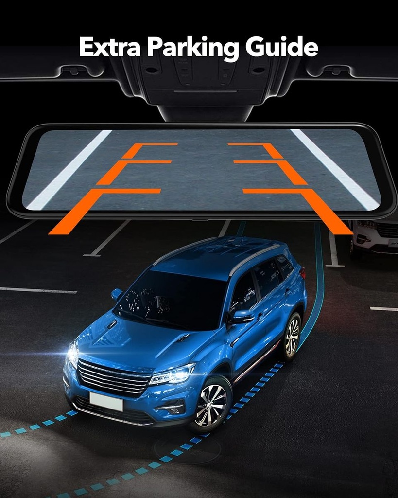 Wolfbox G850 12" 4K Smart Rear View Mirror Camera Dash Cam