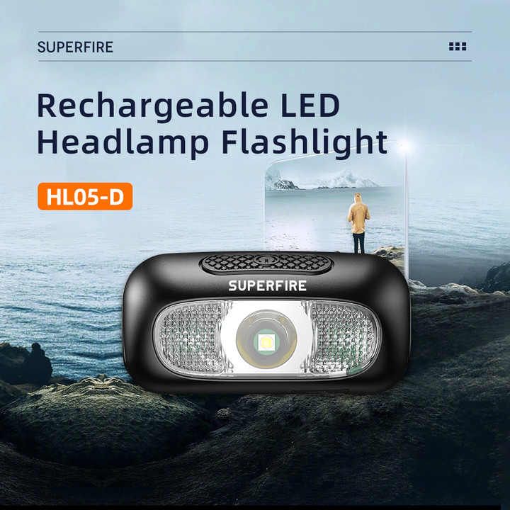 SUPERFIRE Mini Portable Outdoor Camping Headlamp Rechargeable HL05-D 120lm
