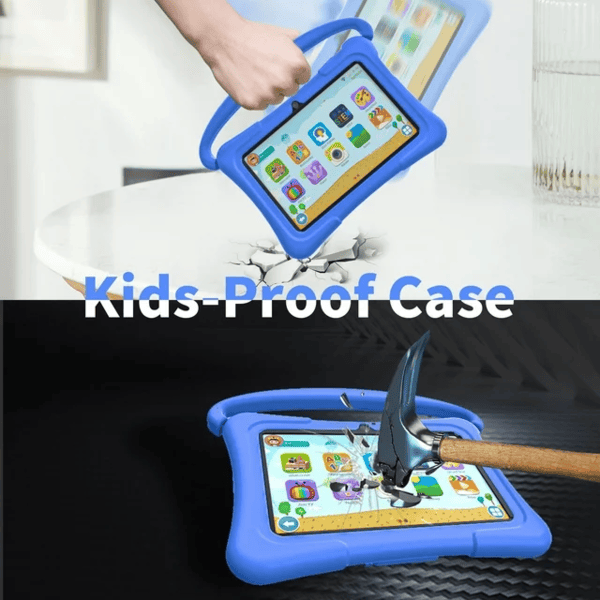 PRITOM Kids Smart Tablet 7" WiFi | 2GB RAM, 32GB Storage, Parental Controls - Blue