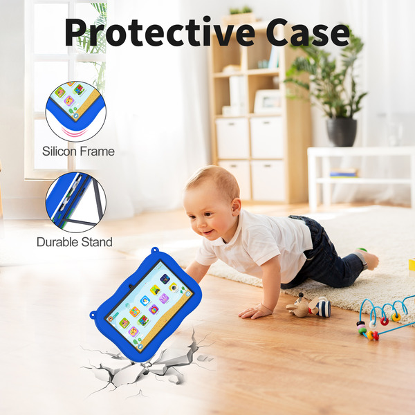 Pritom Smart Kids Panda Tablet 7" WiFi Parental Control 2GB RAM, 32GB ROM - Blue