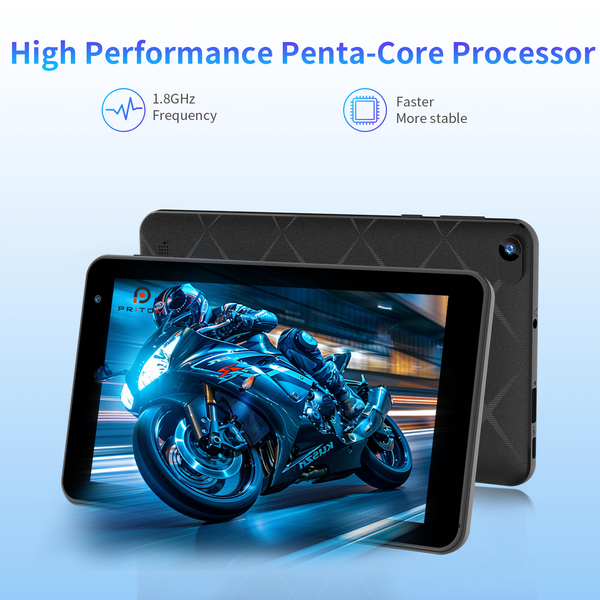 Pritom M7A 7" Smart Tablet - 3GB+9GB RAM, 32GB ROM, Wi-Fi6, Quad-Core CPU
