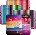 KALOUR 72 Professional Watercolor Pencils Numbered and Lightfastness