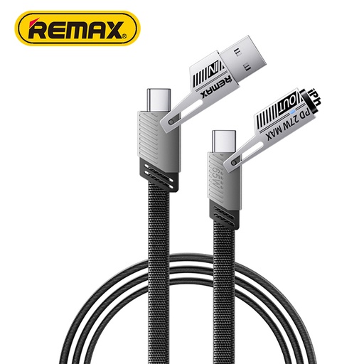 [6954851218296] REMAX 65W 4in1 Zinc Alloy Braided Cable
RC-C189 For Type C iPhone and USB A